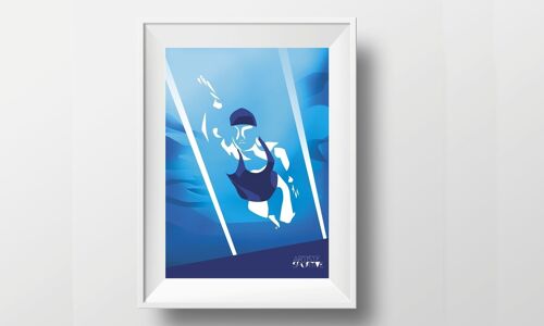 Affiche sport Natation " La Femme nage"