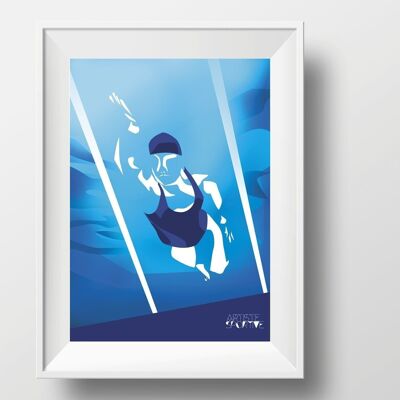 Affiche sport Natation " La Femme nage"