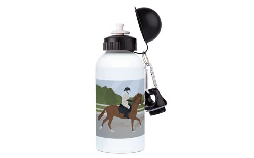 Gourde aluminium sport équitation "Sur le cheval" - Personnalisable