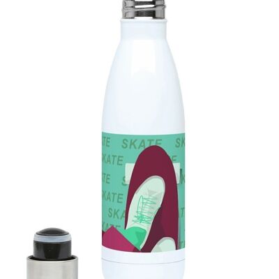 Isolierte Sportflasche „Skate in Burgund“ - Individualisierbar