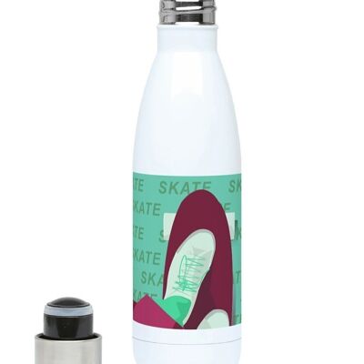 Insulated sports bottle "Skate in burgundy" - Customizable