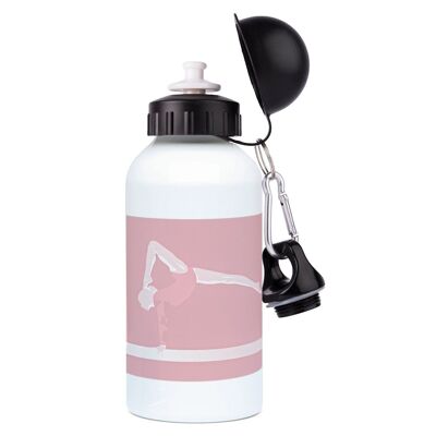 Botella de aluminio deportiva gimnasia rosa "Latika la gimnasta" - Personalizable