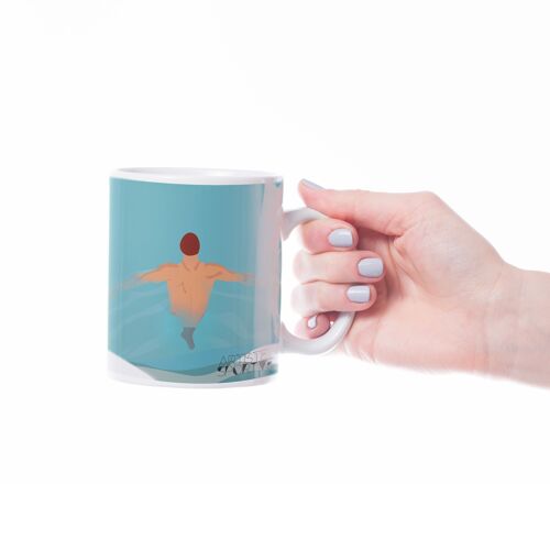 Tasse sport ou mug de natation vintage "La nage" - Personnalisable
