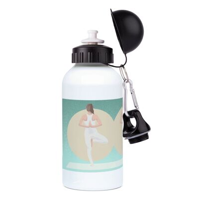 Aluminum sports bottle "Emma does yoga" - Customizable