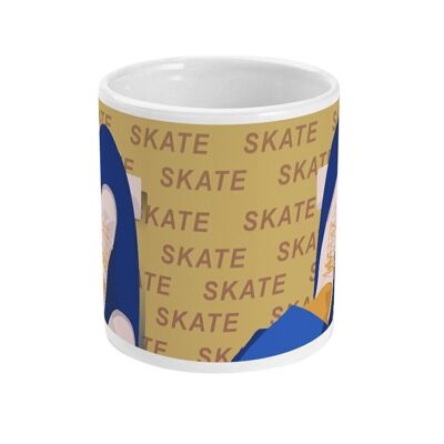 Tasse sport ou mug "skate en jaune" - Personnalisable