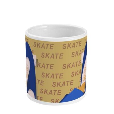 Tasse sport ou mug "skate en jaune" - Personnalisable