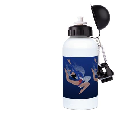 Blue gymnastics aluminum sports bottle "Tatiana the gymnast" - Customizable