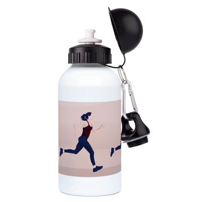 Botella de aluminio para atletismo deportivo "Una mujer corriendo" - Personalizable