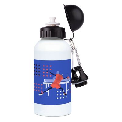 Botella deportiva de aluminio Ping Pong "Tenis de mesa en azul violeta" - Personalizable