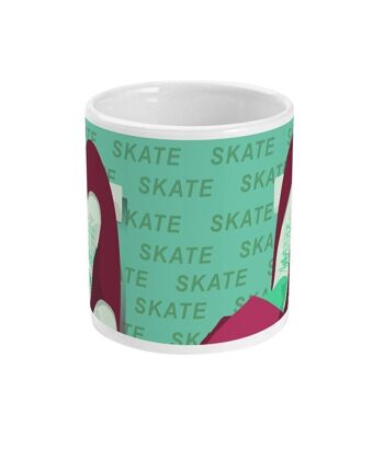 Tasse sport ou mug "skate en vert bordeaux" - Personnalisable 3