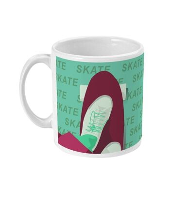 Tasse sport ou mug "skate en vert bordeaux" - Personnalisable 4