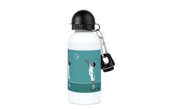 Gourde aluminium sport basketball bleu turquoise "Le boy qui fait du basketball" - Personnalisable 3