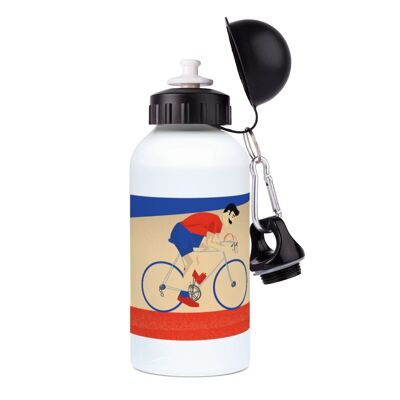 Aluminium-Sportflasche Radfahren „Monsieur Vélo“ – anpassbar