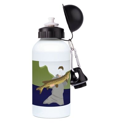 Aluminum sports fishing bottle "Antoine the fisherman" - Customizable