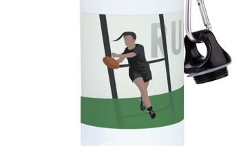 Gourde aluminium sport "Rugby féminin vintage" - Personnalisable 4