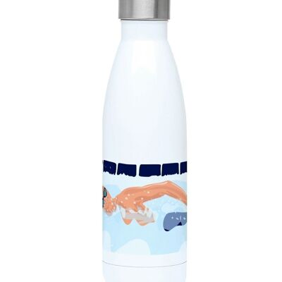 Vintage swimming insulated sports bottle "The Crowl" - Customizable