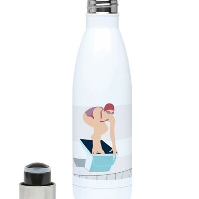 Isolierte Vintage-Schwimmsportflasche „The dive“ – anpassbar