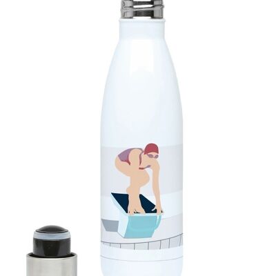 Vintage Swimming insulated sports bottle "The dive" - Customizable