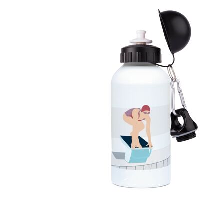 Aluminum sports water bottle Swimming "The dive" - Customizable