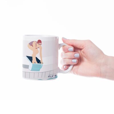 Tasse sport ou mug de natation "Le plongeon" - Personnalisable