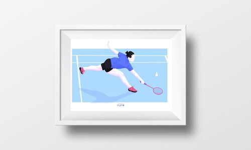 Affiche sport 'Joueuse de badminton'