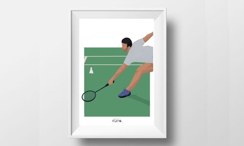 Affiche sport 'Joueur de badminton'