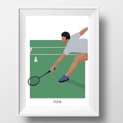 Affiche sport 'Joueur de badminton'