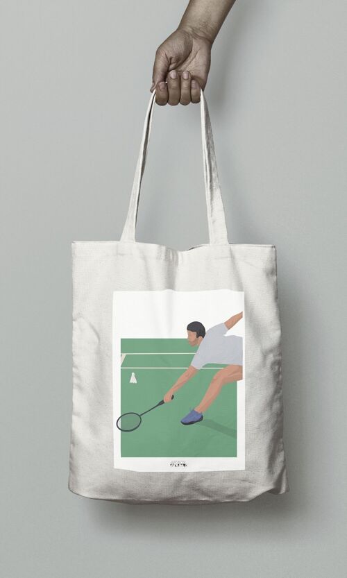 Tote bag sport ou sac "Joueur de badminton "