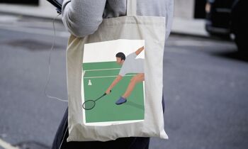 Tote bag sport ou sac "Joueur de badminton " 3