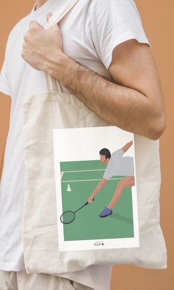 Tote bag sport ou sac "Joueur de badminton " 4