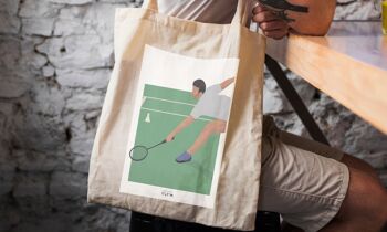 Tote bag sport ou sac "Joueur de badminton " 5