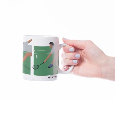 Tasse sport ou mug "Joueur de badminton" - Personnalisable