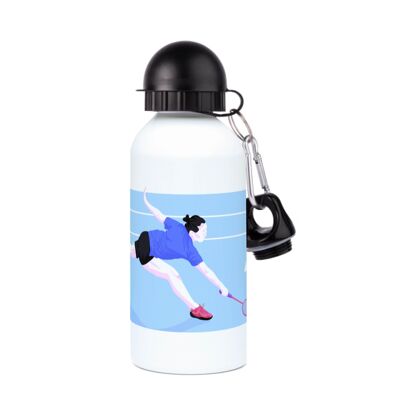 Aluminum sports bottle "The badminton player" - Customizable