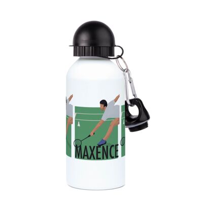 Botella deportiva de aluminio "Jugador de bádminton" - Personalizable