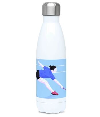 Gourde isotherme sport "Joueuse de badminton" - Personnalisable 3