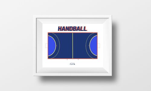 Affiche sport " Terrain de Handball "
