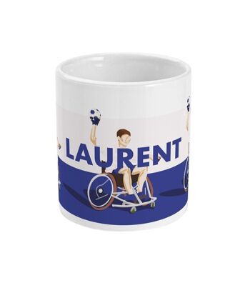 Tasse sport ou mug handfauteuil "Handball en bleu" - Personnalisable 6