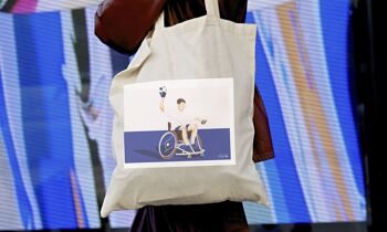 Tote bag sport ou sac handfauteuil " Handball en bleu " 4