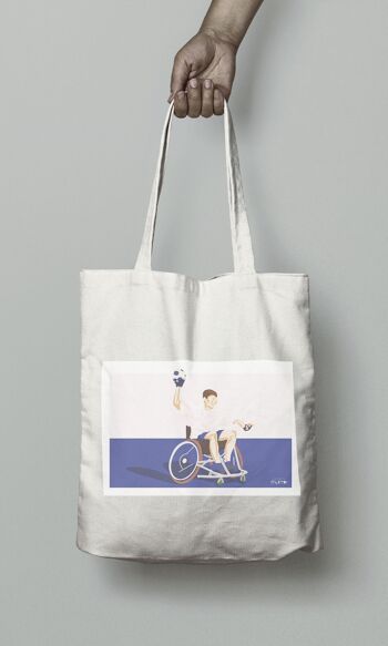 Tote bag sport ou sac handfauteuil " Handball en bleu " 6