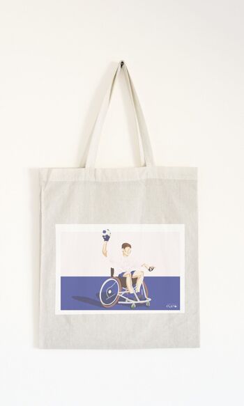 Tote bag sport ou sac handfauteuil " Handball en bleu " 7