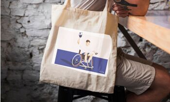 Tote bag sport ou sac handfauteuil " Handball en bleu " 8