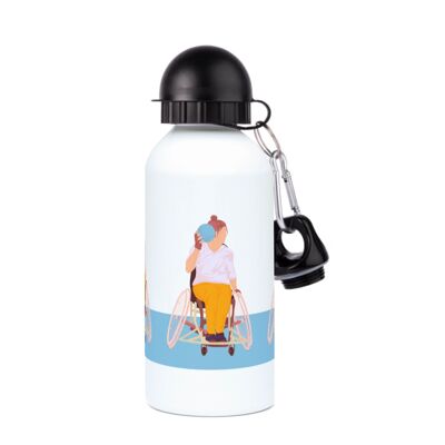 Botella de agua deportiva de aluminio para sillón "Balonmano Femenino" - Personalizable