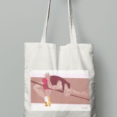 Tote bag sport ou sac athlétisme "saut hauteur homme"