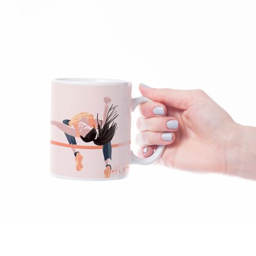 Tasse sport ou mug athlétisme "Saut hauteur femme" - Personnalisable