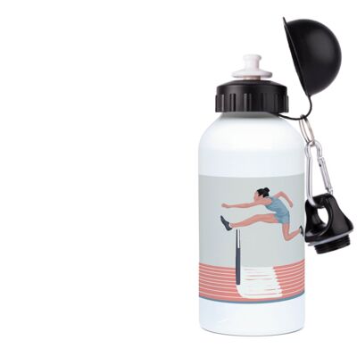 Botella deportiva de aluminio de atletismo "Salto de vallas mujer" - Personalizable