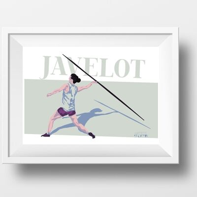 Affiche sport athlétisme "Javelot femme"