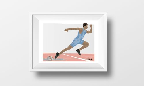Affiche sport athlétisme "Sprint homme"