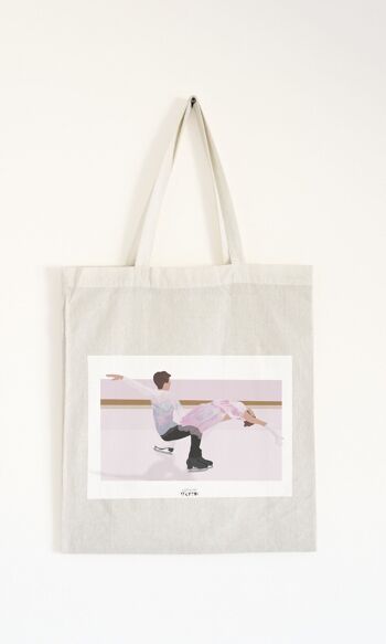 Tote bag sport ou sac patinage "Couple patineurs" 2