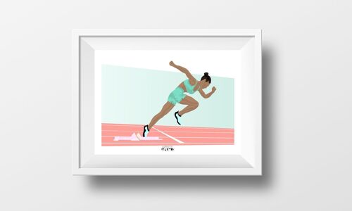 Affiche sport athlétisme "Sprint femme"