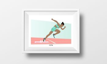 Affiche sport athlétisme "Sprint femme" 1